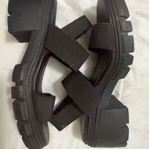 Madden Girl Black Chunky Sandals